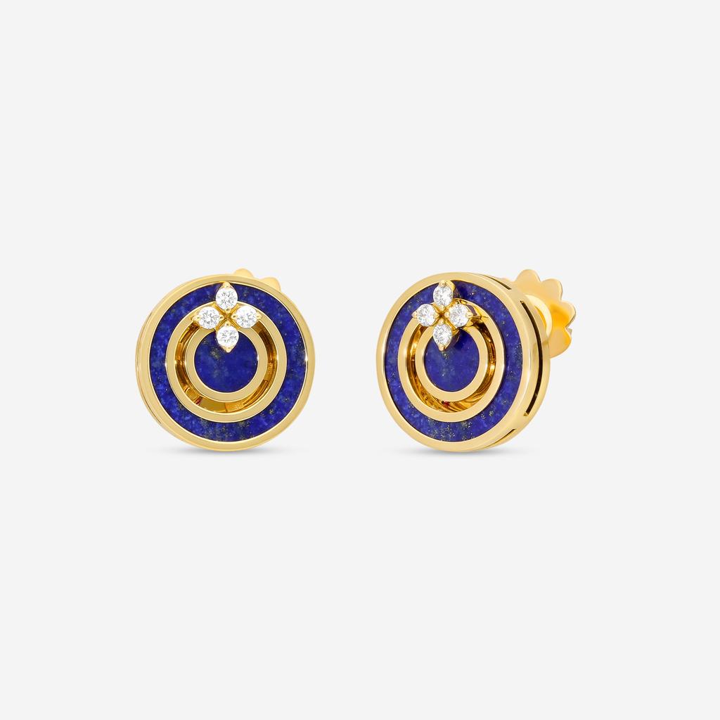 Roberto Coin Roberto Coin Love in Verona 18K Rose Gold Diamond & Blue Lapis Stud Earrings 8883126AXERX