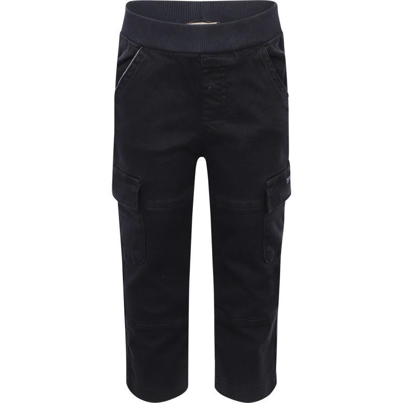 Esprit Elastic waist stretch gabardine trousers with pockets in navy