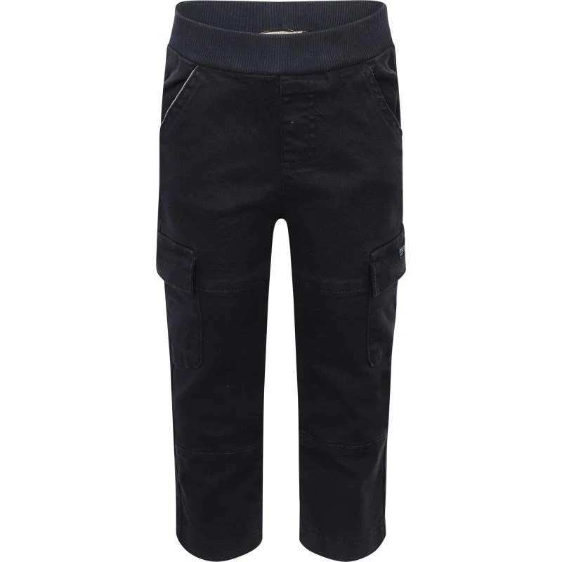 Esprit Elastic waist stretch gabardine trousers with pockets in navy 1