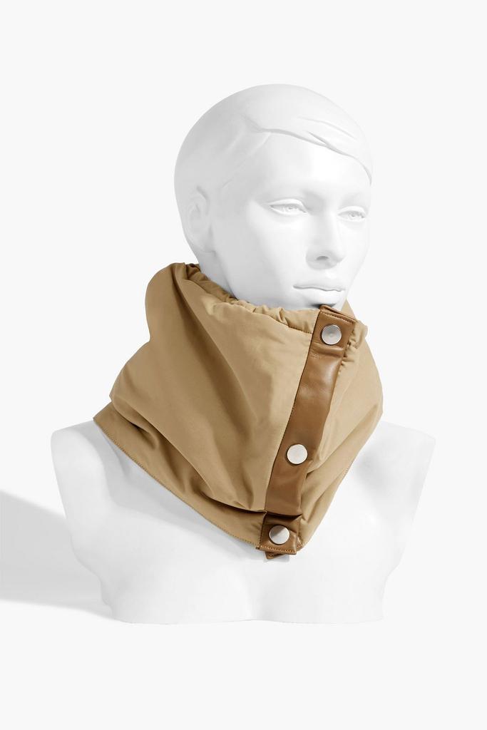 Karl Donoghue Leather-trimmed cotton-blend shell snood