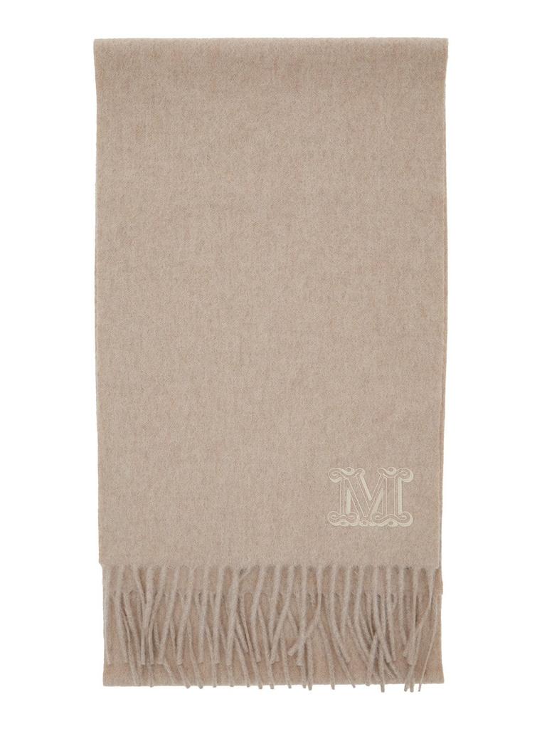 【送料&関税込】Max Mara Logo Patch Fringed Edge Scarf Max Mara Max Mara Logo Patch Fringed Edge Scarf
