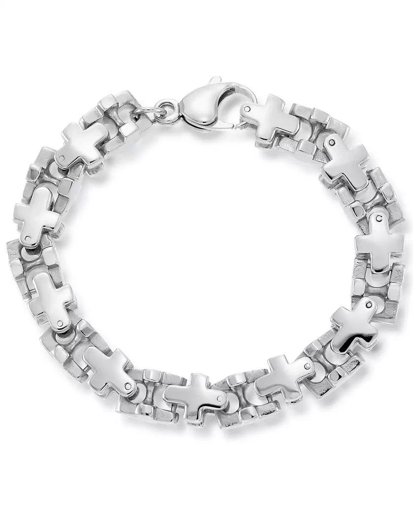 Andrew Charles by Andy Hilfiger Men's Cross Link Bracelet in Stainless Steel 1