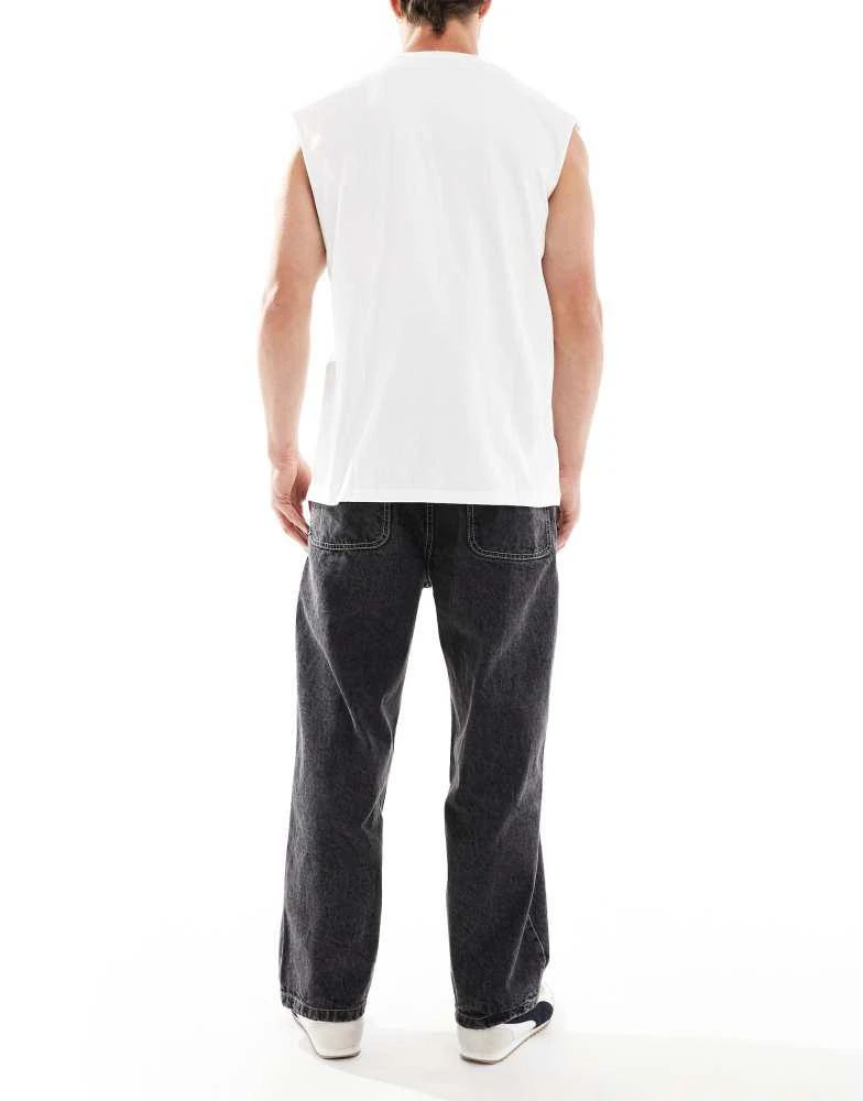 Bershka Bershka loose baggy fit jeans in black 2