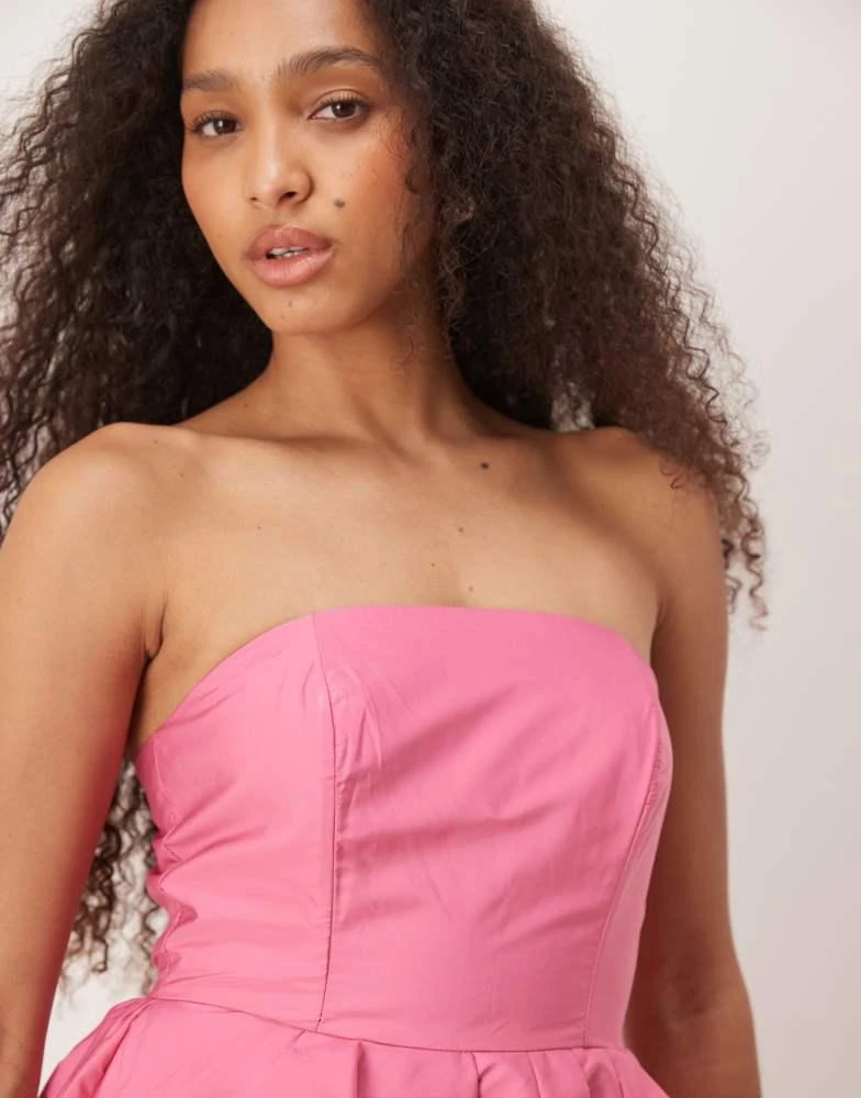 True Decadence True Decadence strapless midi dress in bright pink 3