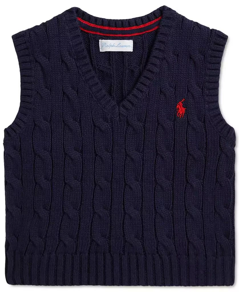 Ralph Lauren Baby Cotton Cable-Knit Sweater Vest 1