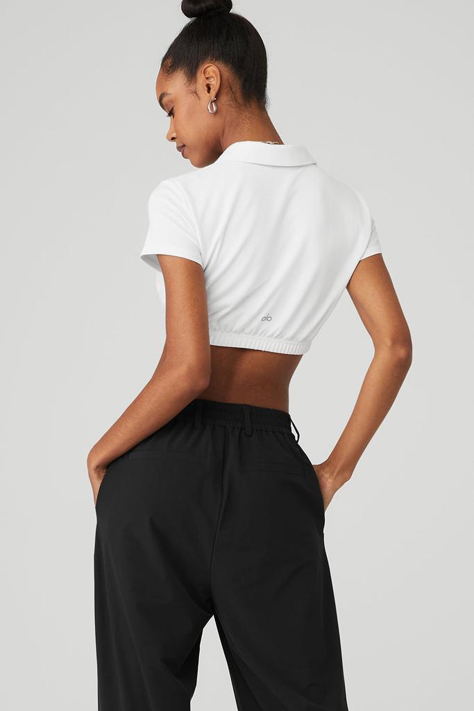 Alo Cropped Prestige Polo - White