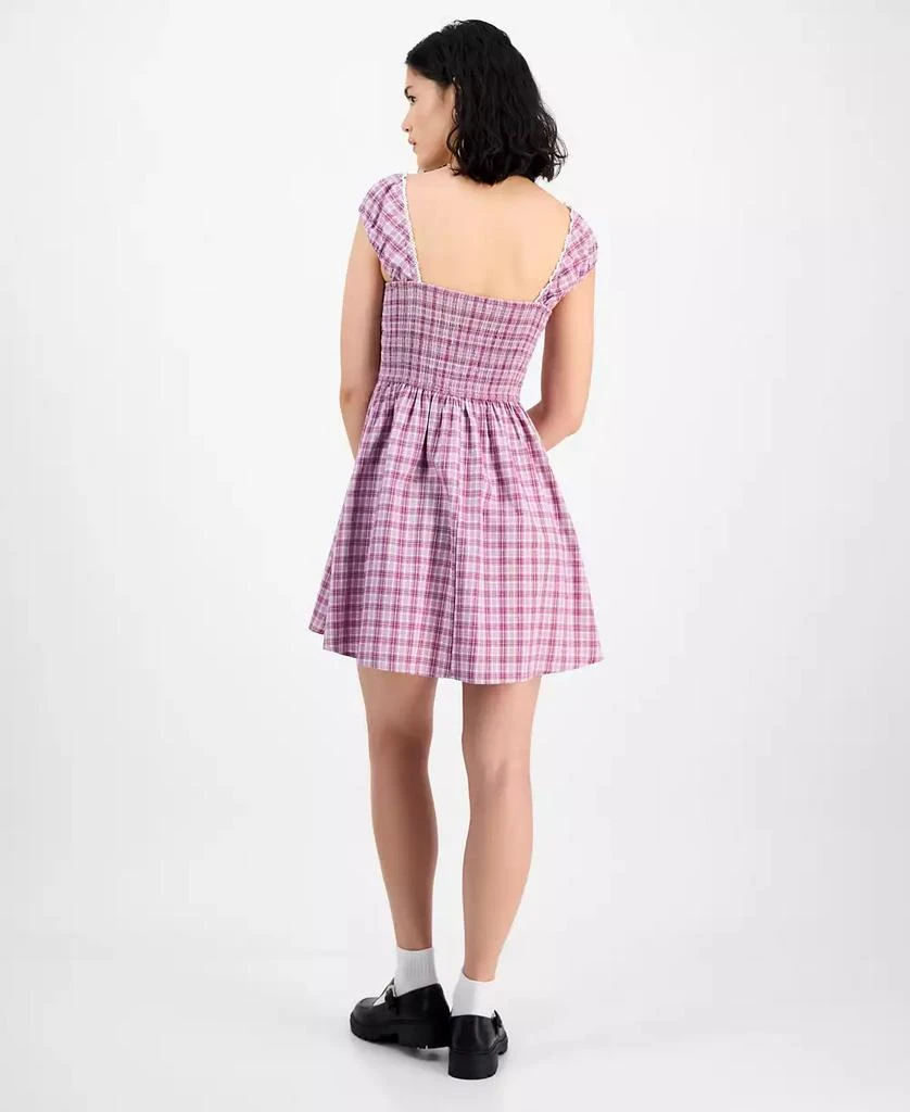 Kingston Grey Juniors' Plaid Cotton Mini Dress 5