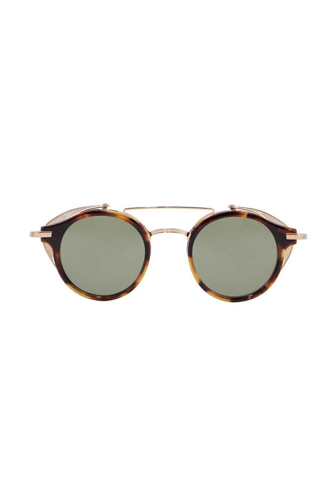 Thom Browne round sunglasses titanium acetate tortoiseshell green lenses 1
