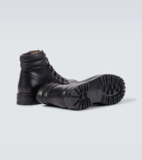 Manolo Blahnik Janka leather lace-up boots 7