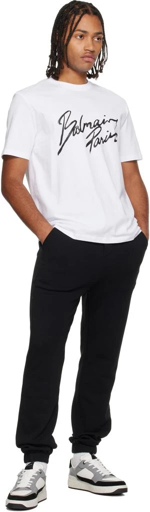 Balmain Gray 
White B-Court Flip Suede Sneakers 6