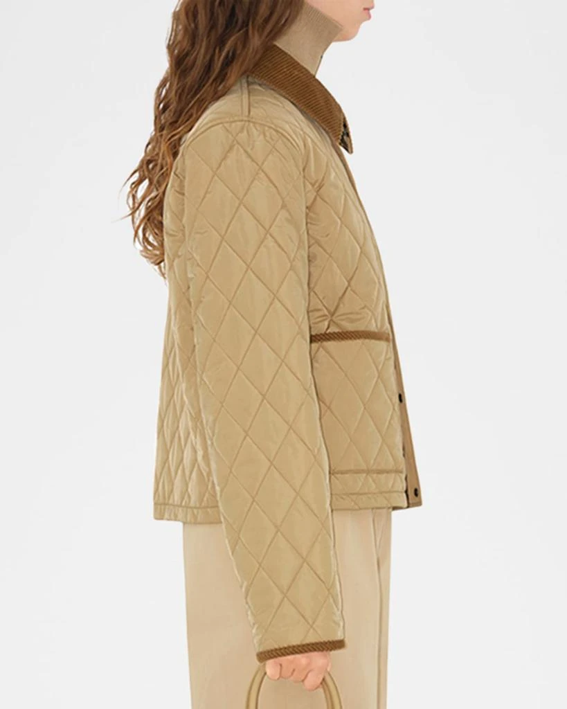 Burberry Corduroy-Collar Quilted Jacket 4
