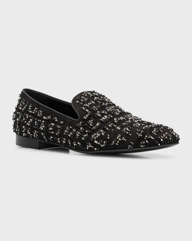 Versace Men's Suede Bead-Embellished Smoking Slippers 3