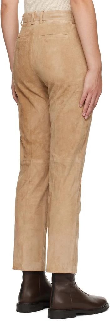 Joseph Beige Stretch Coleman Suede Trousers 3