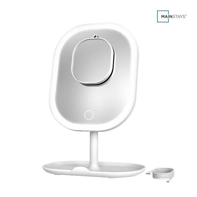 KILLANIC Mirrors LED Makeup Mirror, Rechargeable Vanity Mirror with Lights and Storage Tray Base