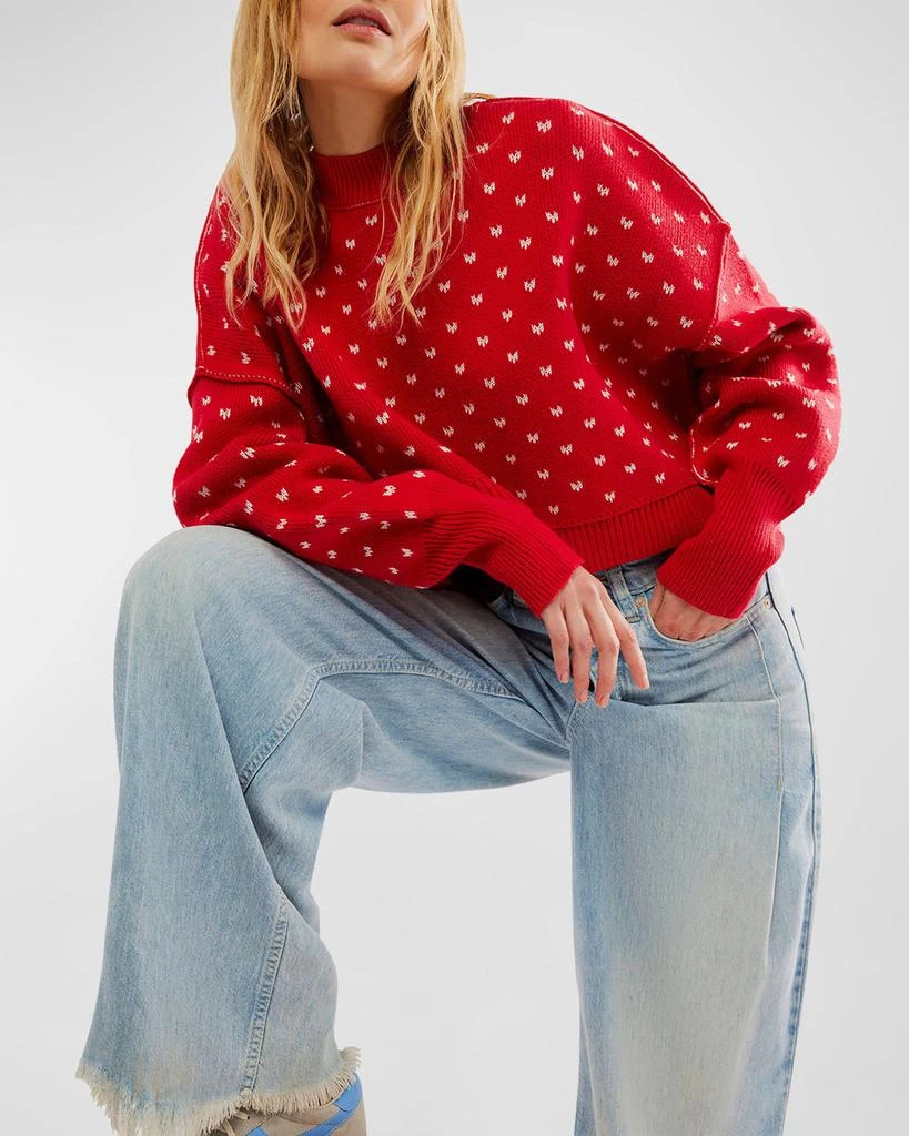 Free People Easy Street Patterned Crop Sweater 4