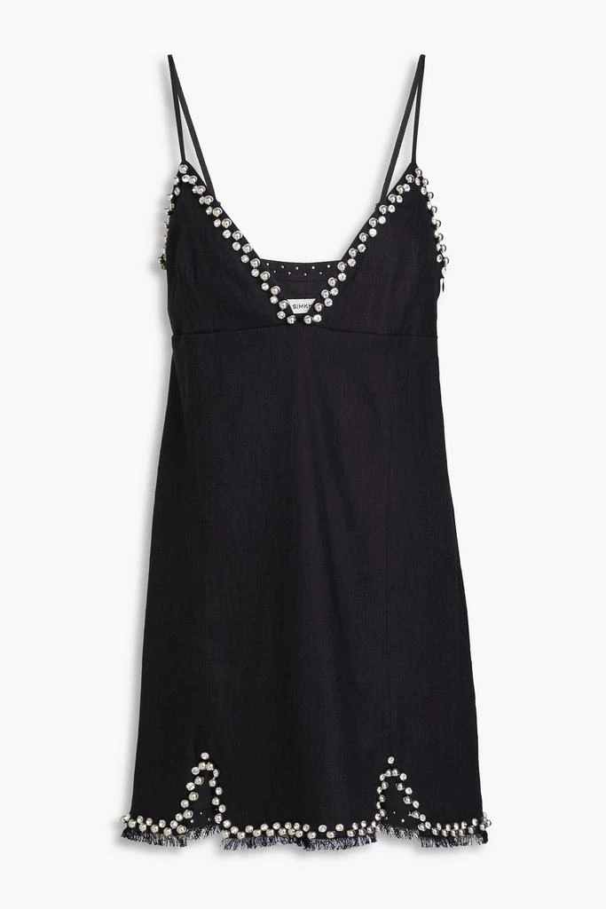 SIMKHAI Azzura embellished linen-blend mini dress 1