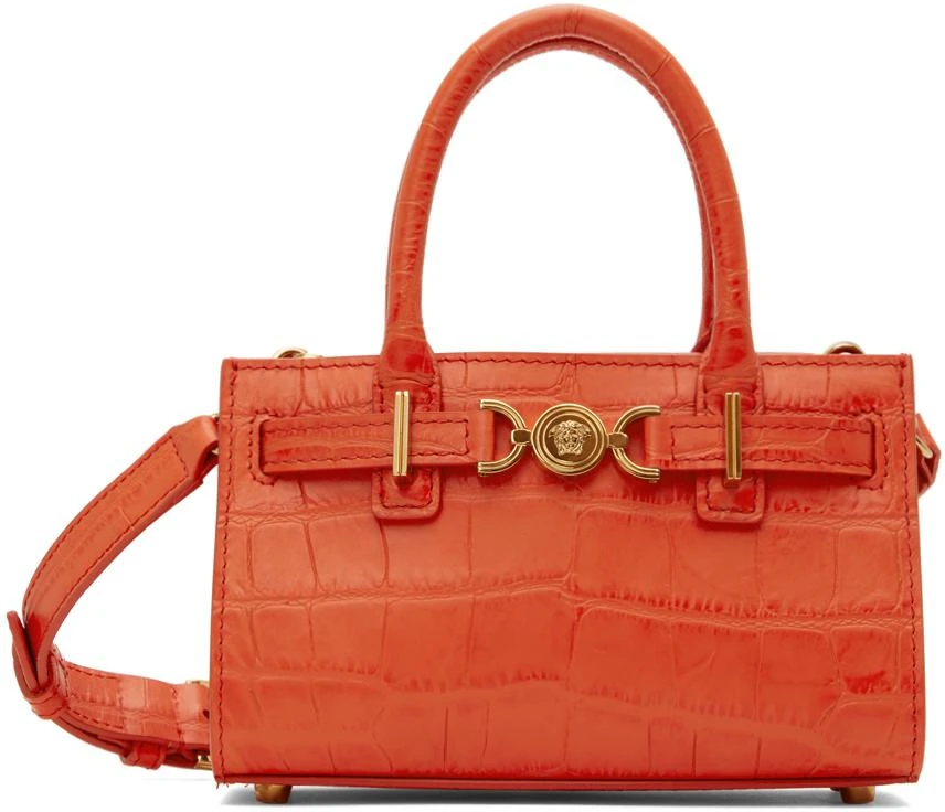 Versace Orange Croc-Effect Medusa '95 Mini Bag 1