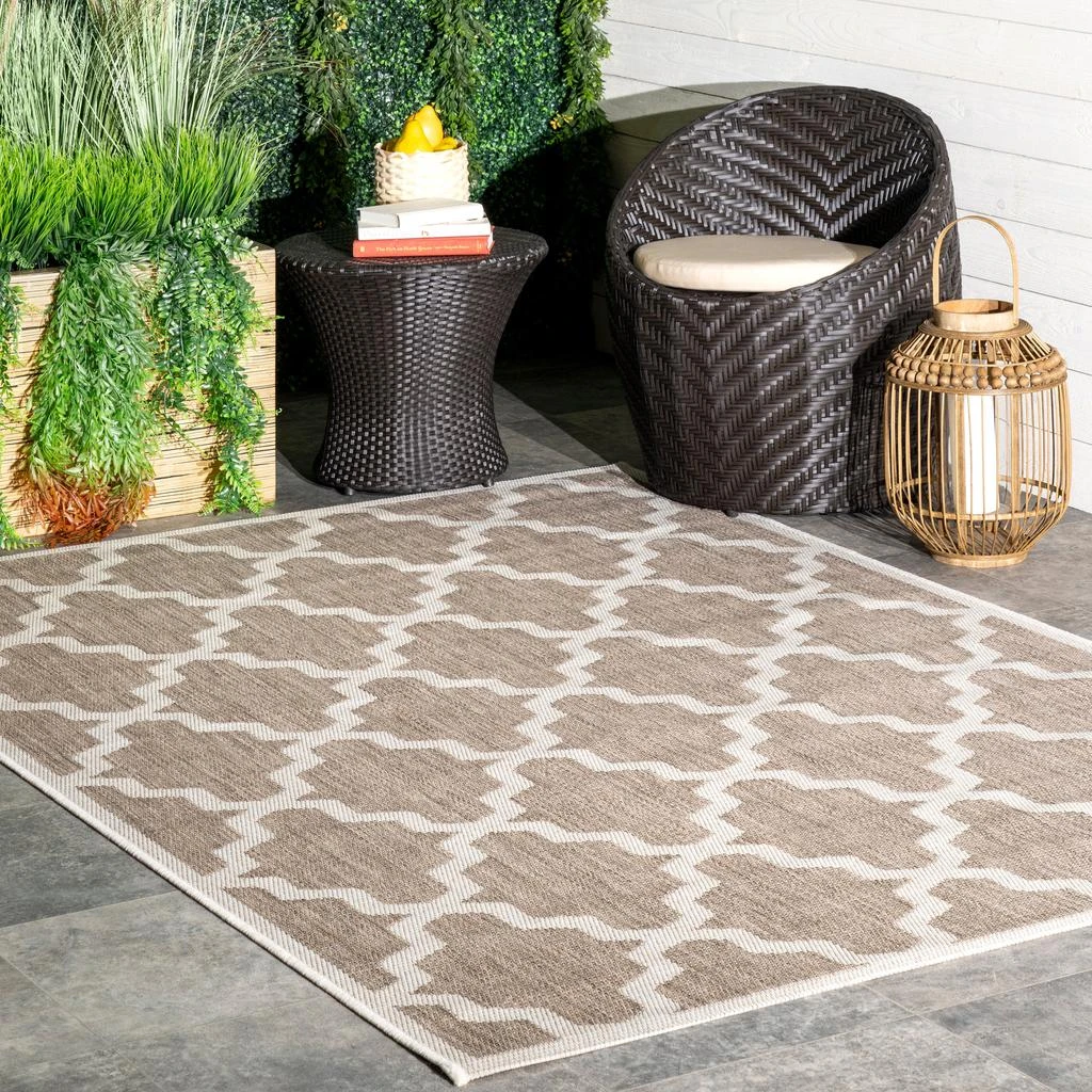 nuLOOM Machine Made Gina Outdoor Moroccan Trellis Area Rug 7