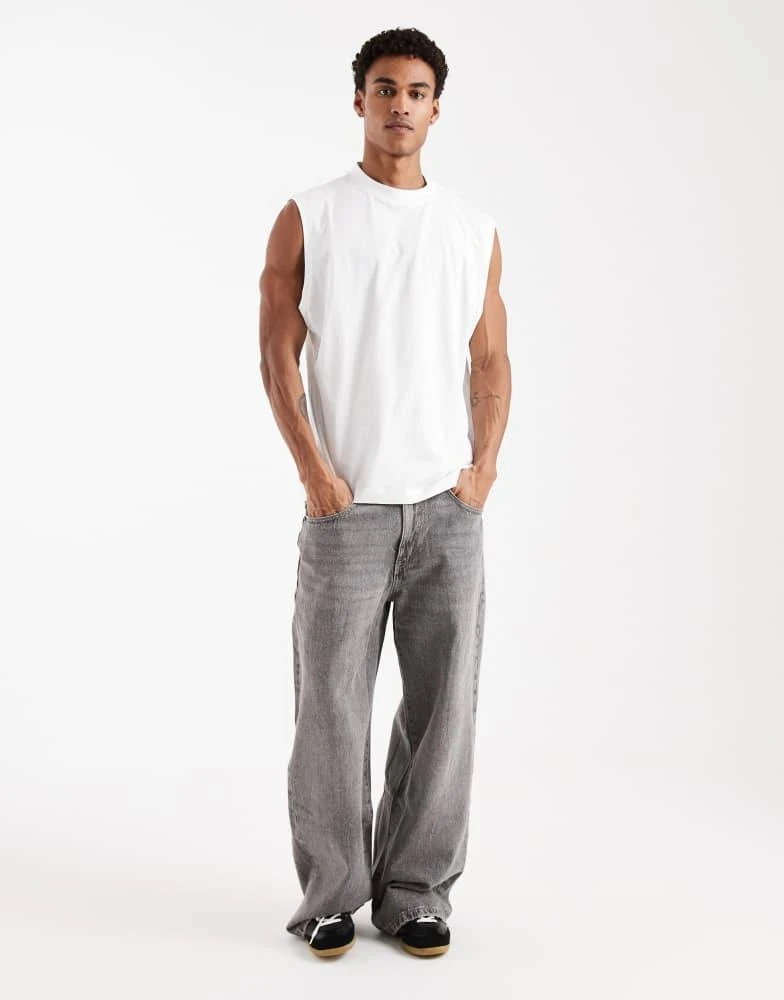 ASOS ASOS DESIGN Essentials oversized tank in white 2