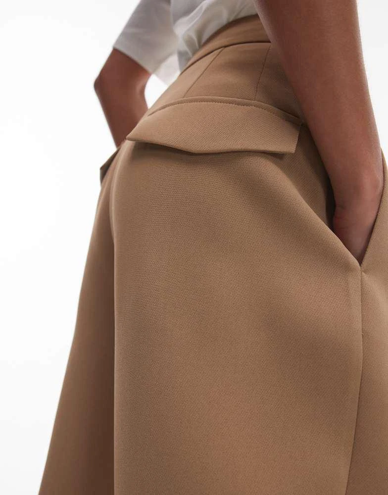 Topshop Topshop co ord slouchy clean waist band tailored trouser in taupe 2