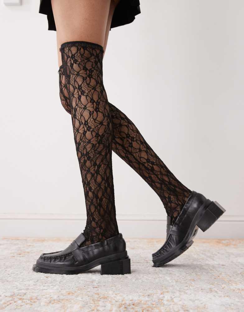 Shop Dr Martens Maybole ruche detail loafer in black on Sale at