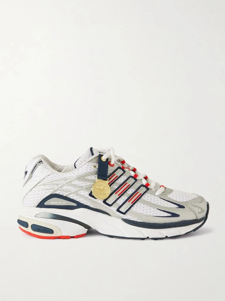 Adidas X Sporty & Rich “olympic Adistar” 带缀饰人造皮革橡胶边饰网眼运动鞋 1