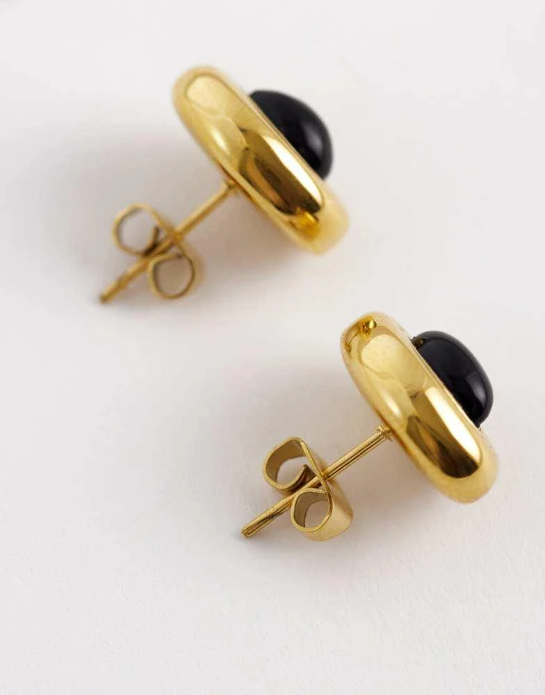 Abbott Lyon Abbott Lyon black onyx molten stud earrings in 18k plated stainless steel in gold 3