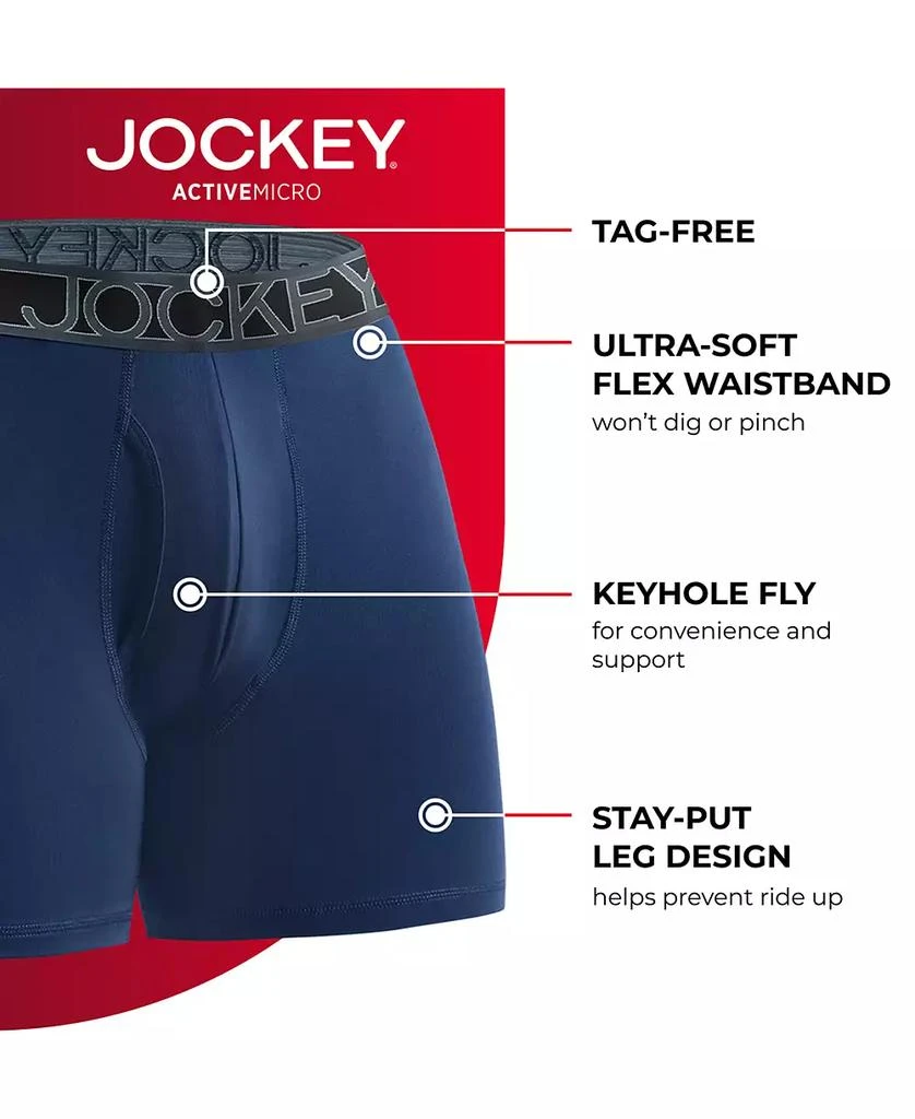Jockey 3-Pack Active Microfiber 5" Boxer Briefs 4
