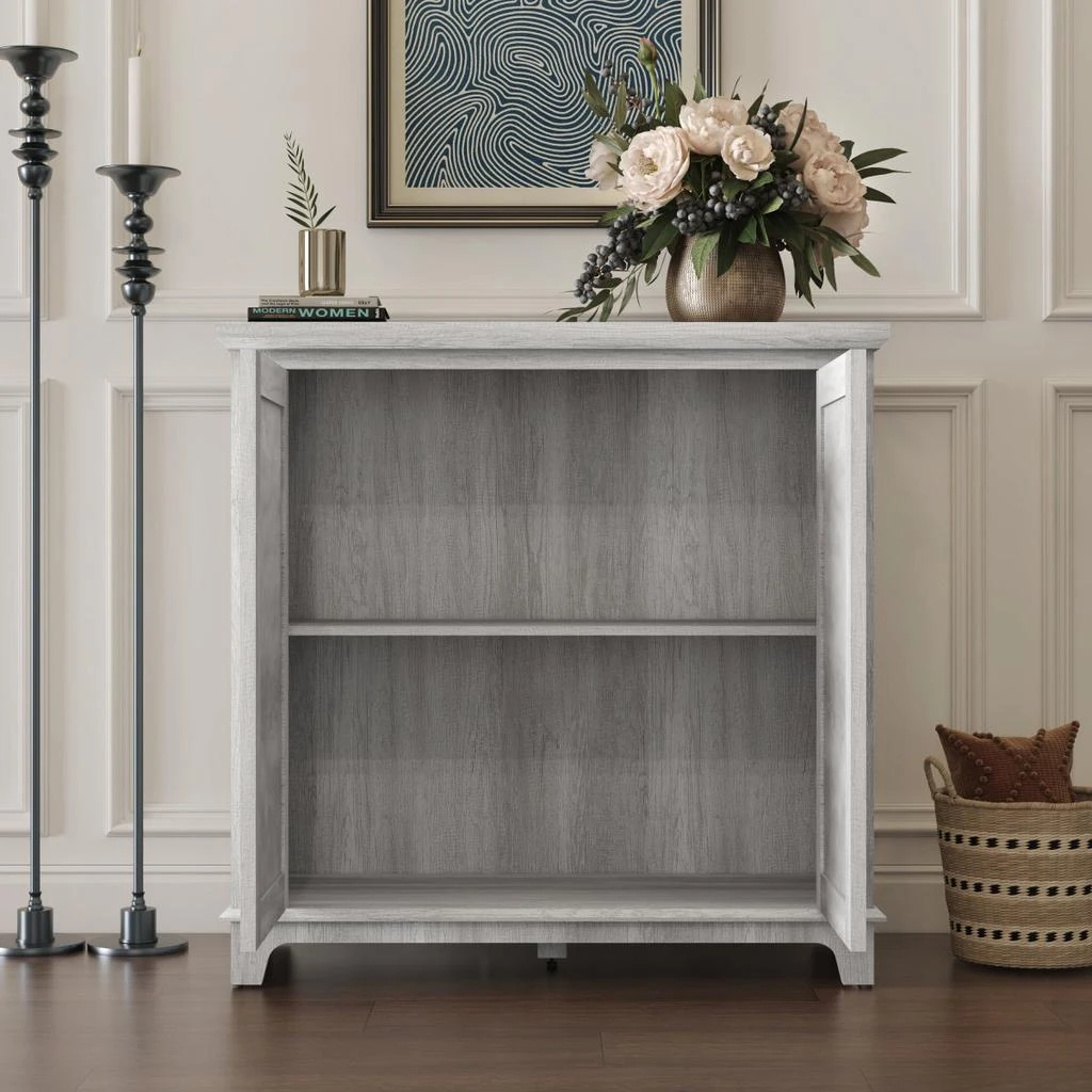 Streamdale Furniture Streamdale Elegant sideboard with 2 acrylic mirrored doors, Gray laminate 
MDF. 2
