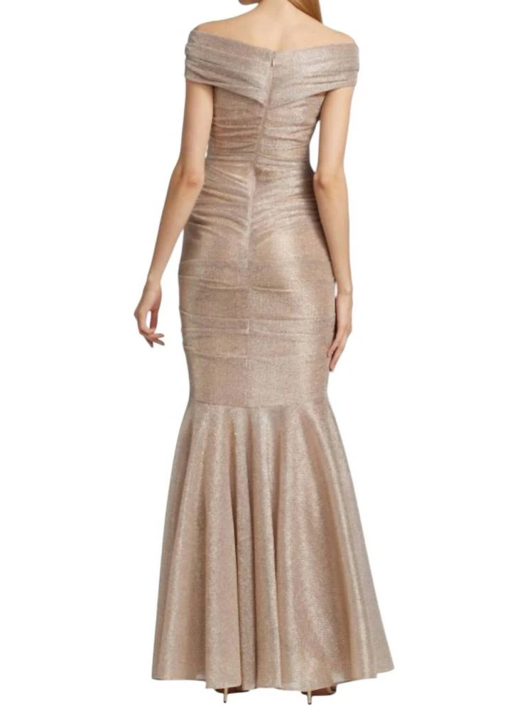 Talbot Runhof Talbot Runhof - Goudie Galvanized Voile Off Shoulder Gown 2