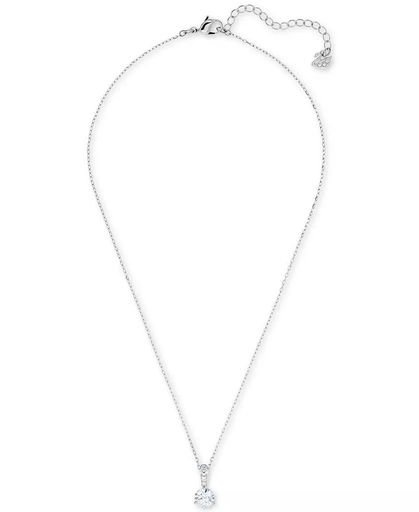 Swarovski Silver-Tone Crystal Solitaire Pendant Necklace, 14-7/8" + 2" extender 2
