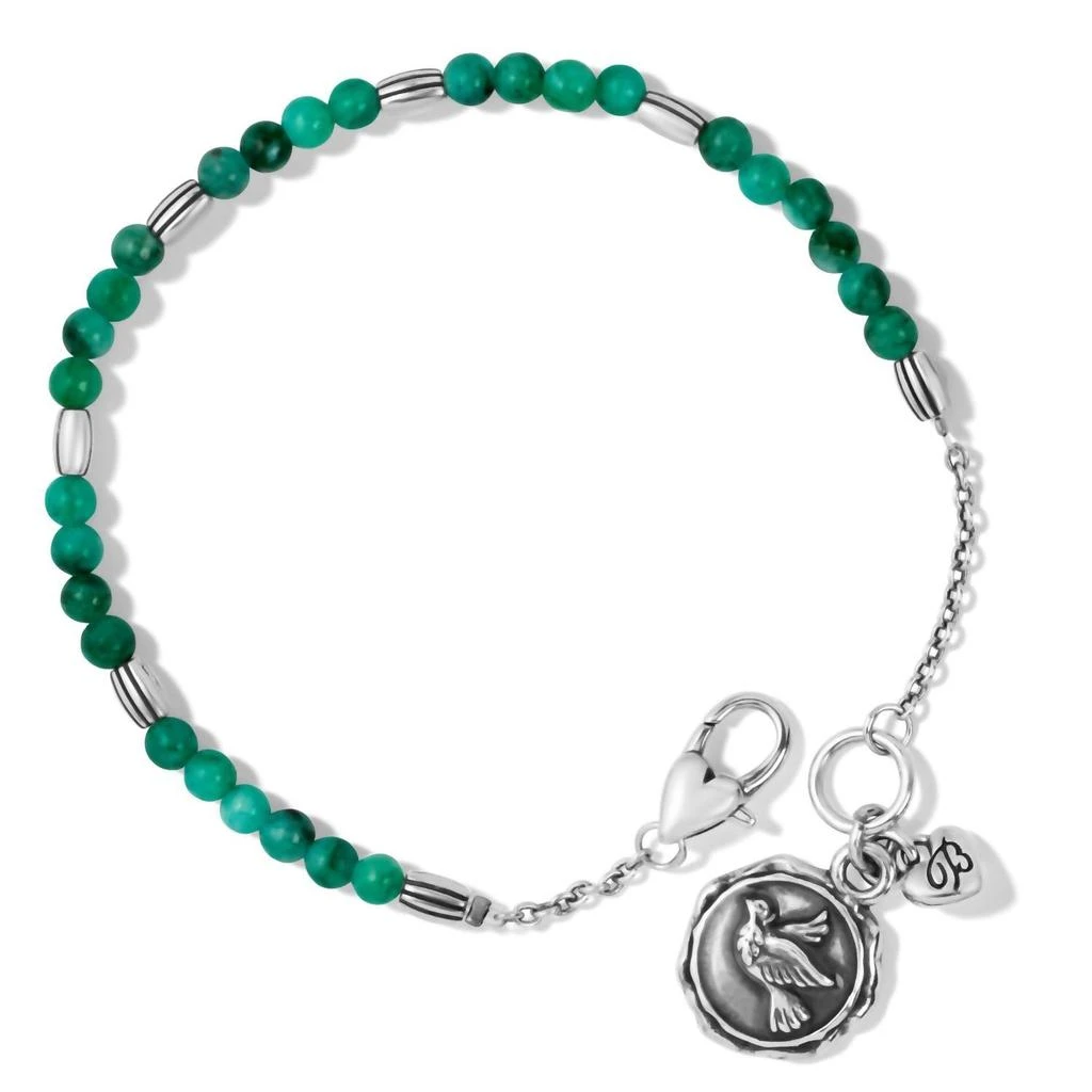Brighton Women
s Sweet Reflections Peace Bracelet In Silver-Jade
