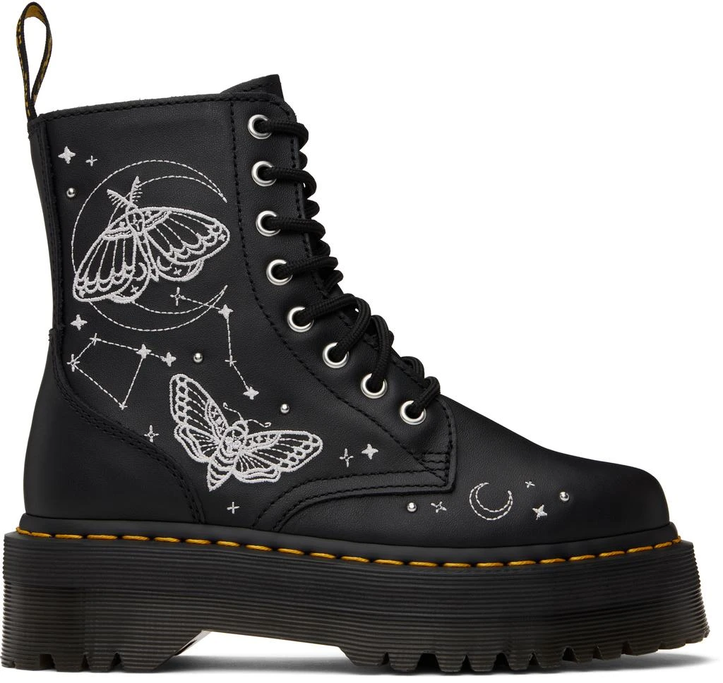 Dr. Martens Black Jadon Celestial Moth Embroidered Platform Boots 1