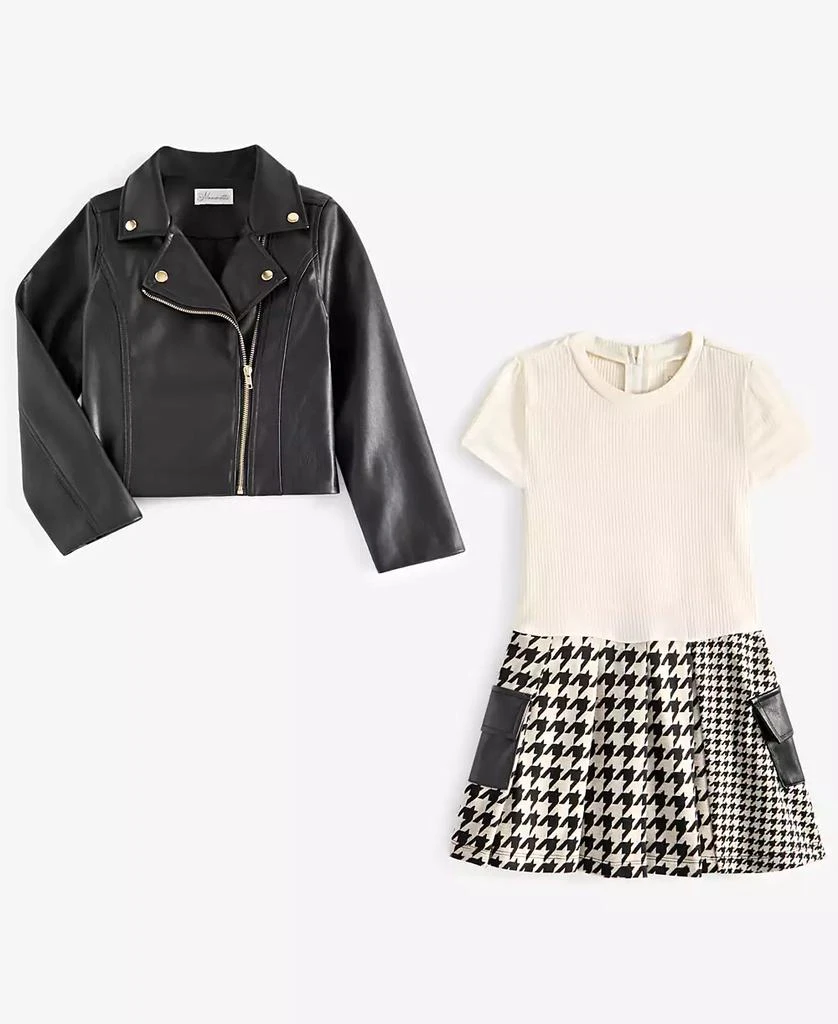 Nannette Toddler & Little Girls Faux-Leather Jacket & Dress Set 1
