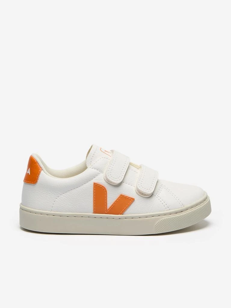 Veja Veja Kids Chromefree Leather Small Esplar Traners in White 1