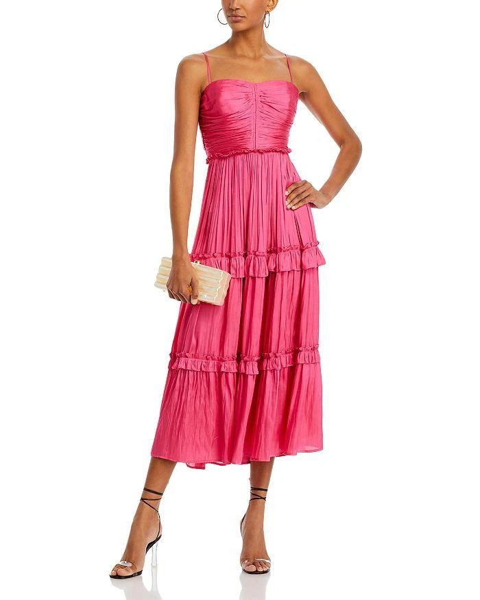 AQUA Ruched Top Midi Dress - Exclusive 1