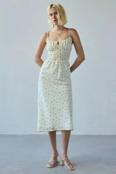 Kiss The Sky Kiss The Sky Mimosa Floral Shirred Midi Dress 1