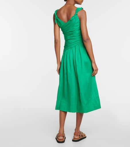 Zimmermann Tiggy ruched linen midi dress 3