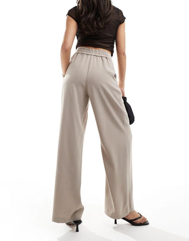 River Island River Island wide leg trouser in beige 2