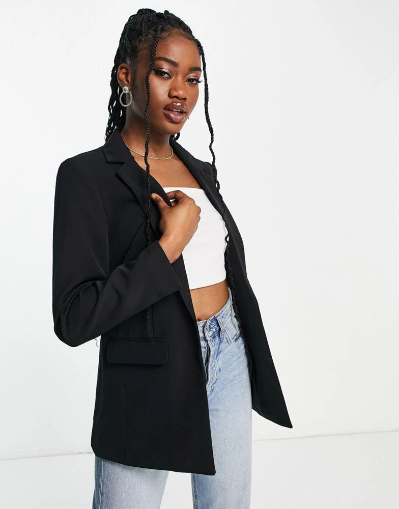 Pieces Pieces tailored oversized blazer in black 1