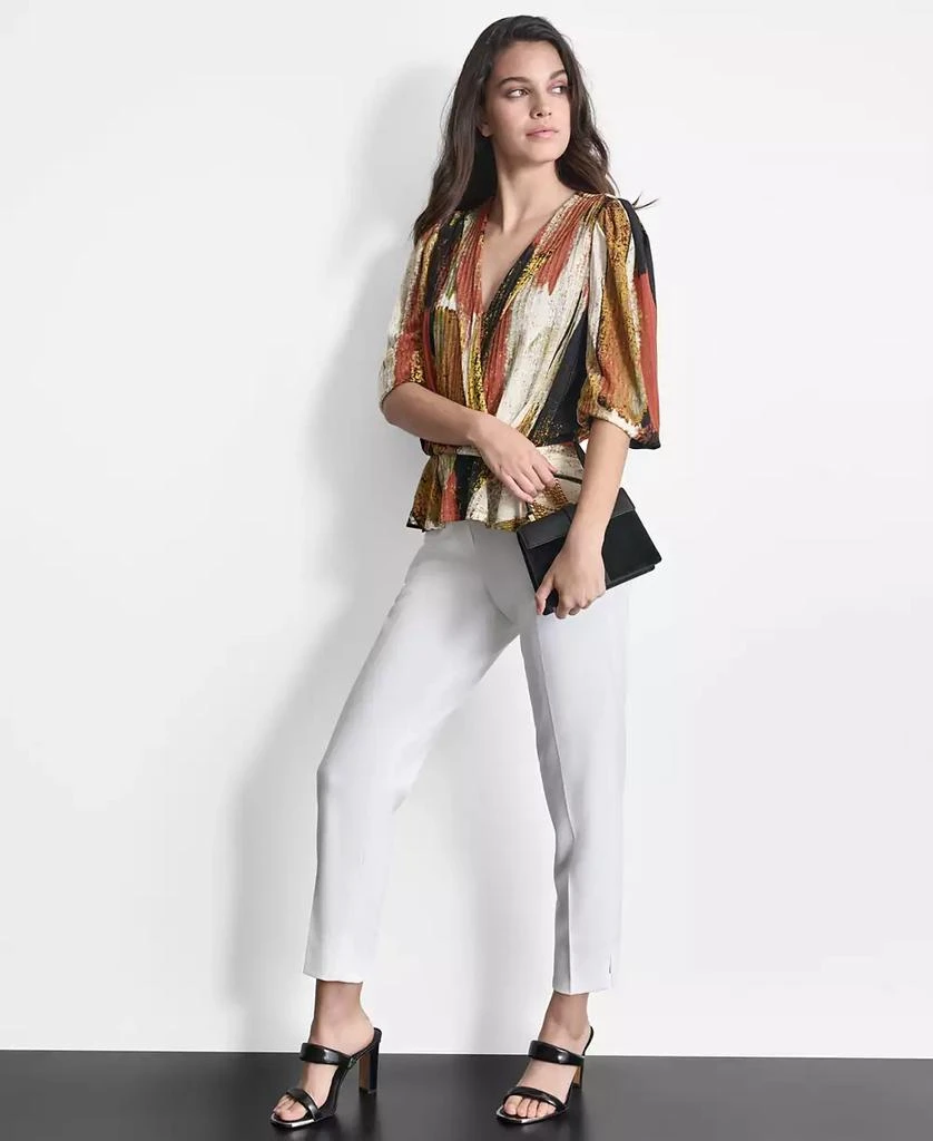 DKNY Women's Faux-Wrap Long-Sleeve Top 6