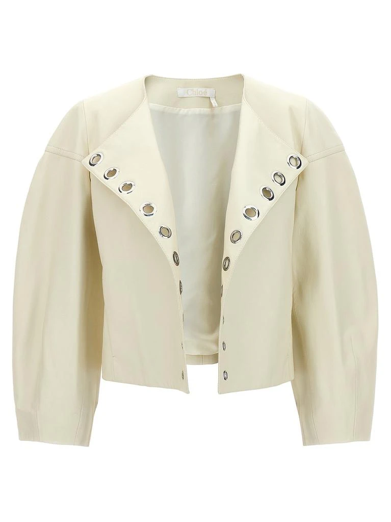 Chloé Chloé Boxy Cropped Leather Jacket 1