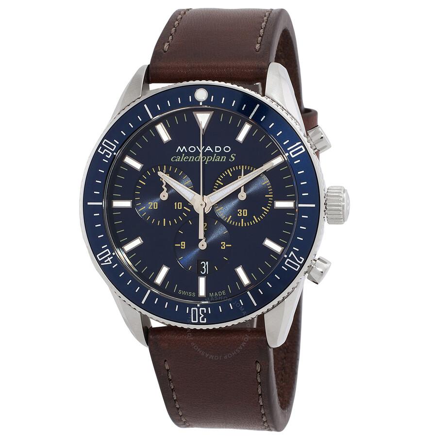 Movado Heritage Chronograph Quartz Blue Dial Men's Watch 3650121