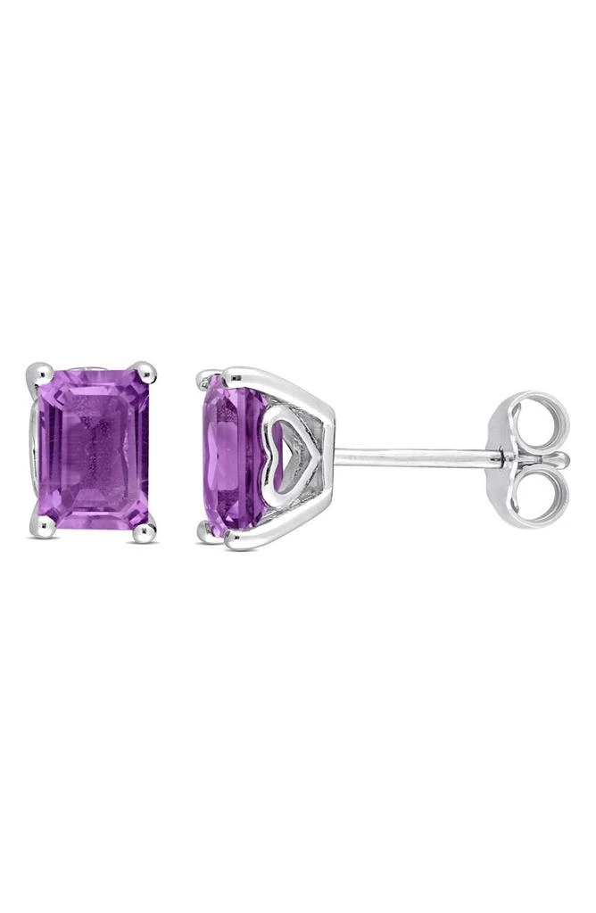 DELMAR Amethyst Octagon Stud Earrings
