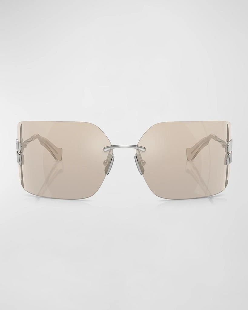 Miu Miu Metal Rimless Wrap Sunglasses 3