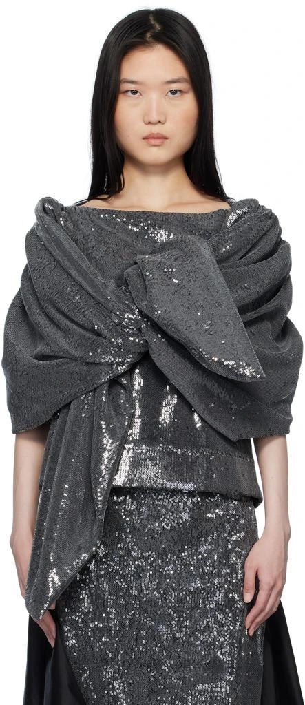 PAULA CANOVAS DEL VAS SSENSE Exclusive Silver Castana Blouse 1