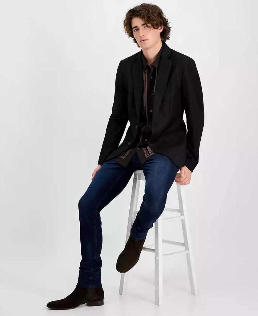GUESS Men's Shimmer Twill Relaxed Fit Blazer 4