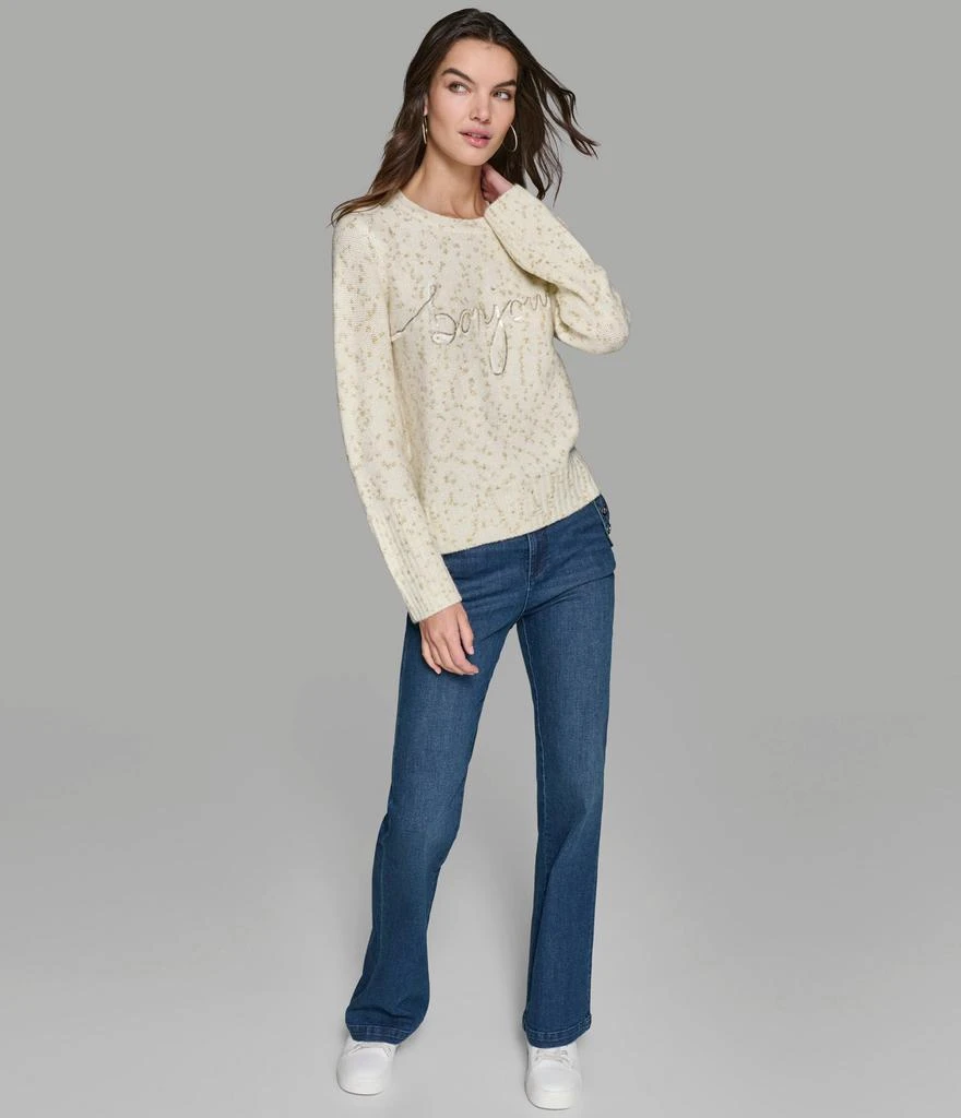 Karl Lagerfeld Paris BONJOUR SCRIPT LUREX SWEATER 4
