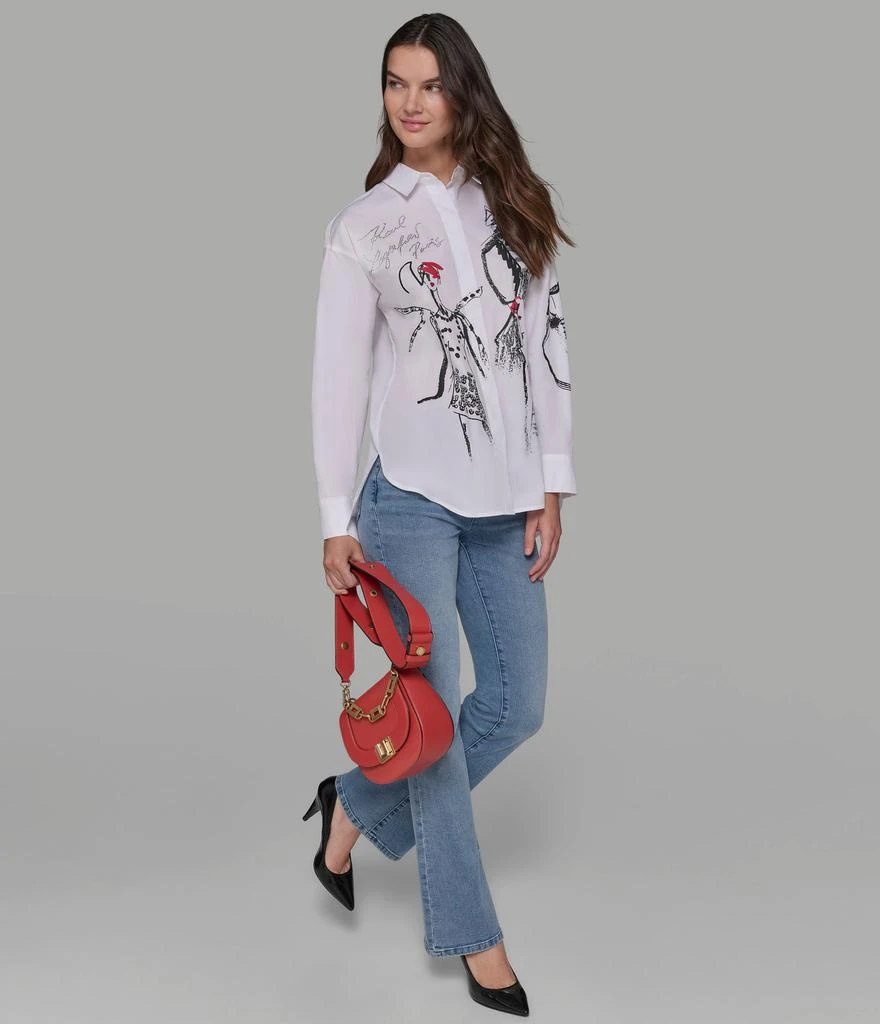 Karl Lagerfeld Paris SKETCH GIRL POPLIN SHIRT 7