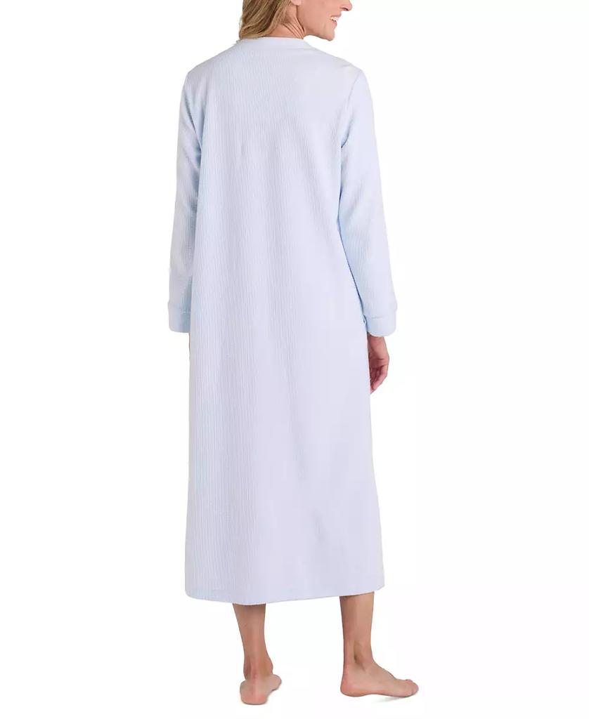 Miss Elaine Women's Embroidered Waffle-Knit Nightgown